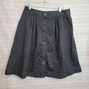 TRINK TURK A LINE BUTTON FRONT BLACK PLEATED SKIRT, SZ 12